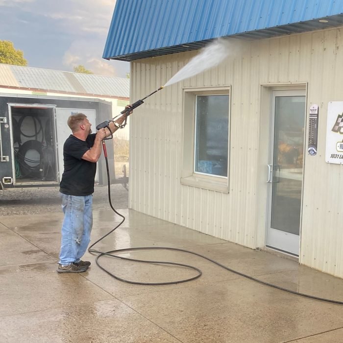 Power Washing Commercial Building